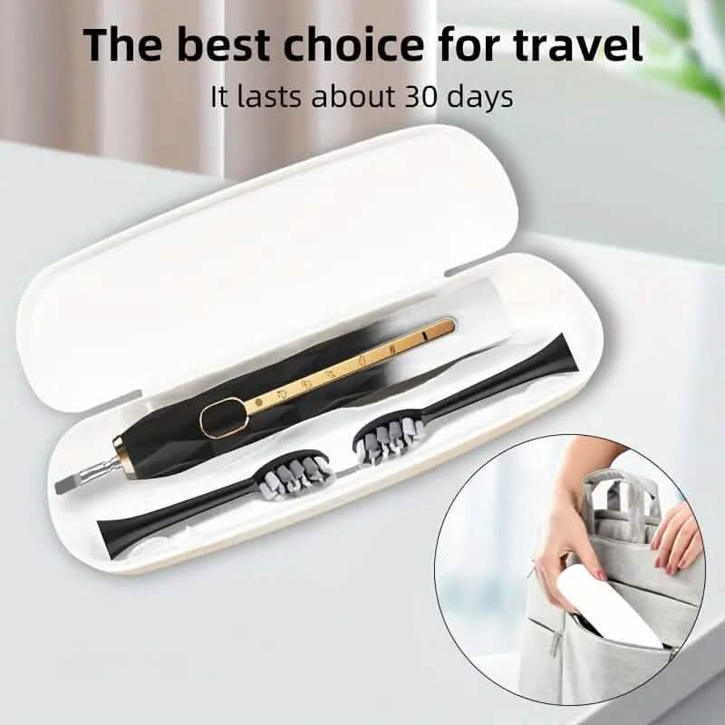 Waterproof USB Rechargeable Electric Toothbrush with 10 Replaceable Toothbrush Heads, Charger and Case - A-1 Thread Vault