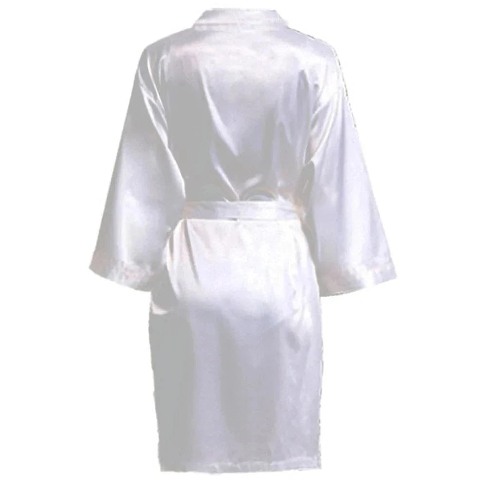 Wedding Party Team Bride Robe Without Letters Kimono Satin Pajamas Bridesmaid Plain Bathrobe SP088 - A-1 Thread Vault