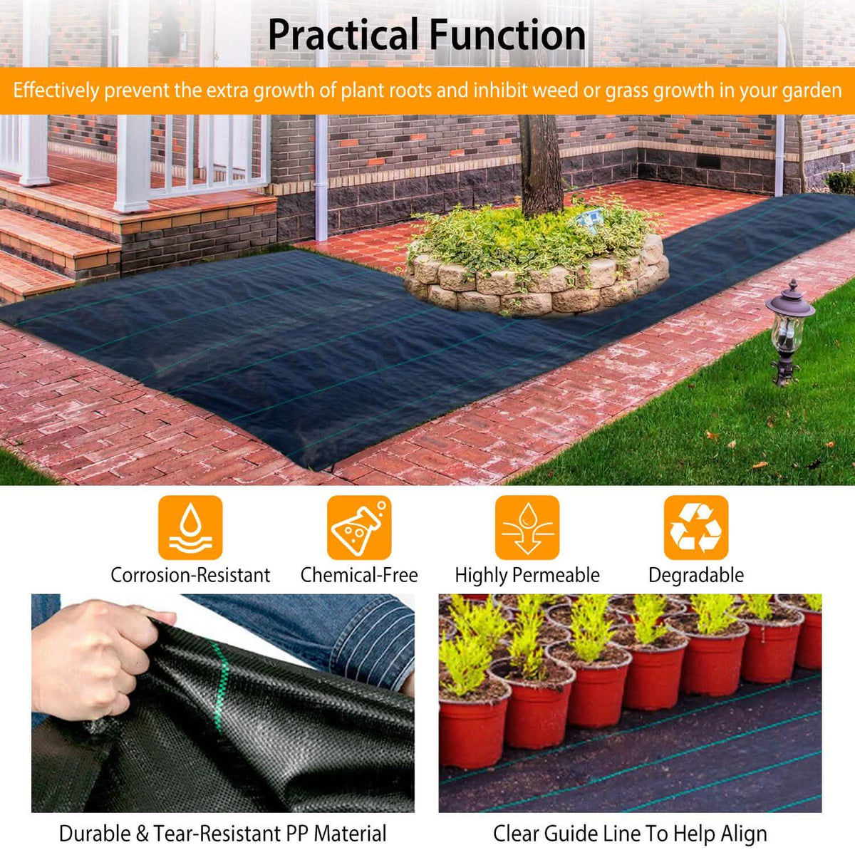 Weed Barrier Landscape Gardening Mat Fabric Woven - A-1 Thread Vault