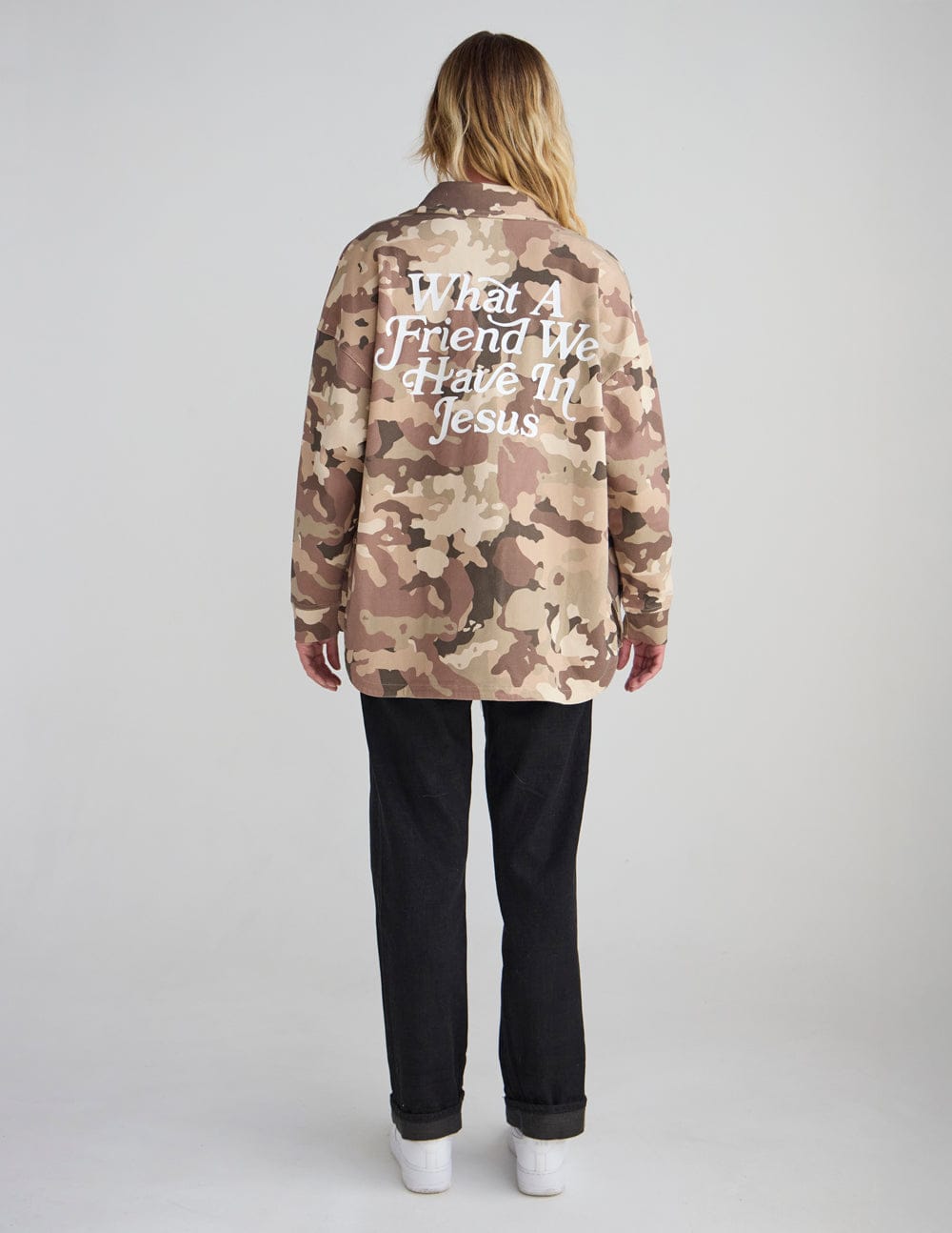 What a Friend in Jesus Camo Shacket - A-1 Thread Vault