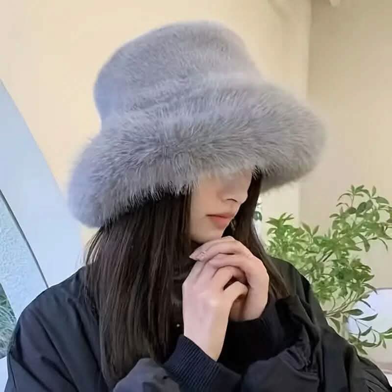 Wide Brim Fluffy Bucket Hat - A-1 Thread Vault