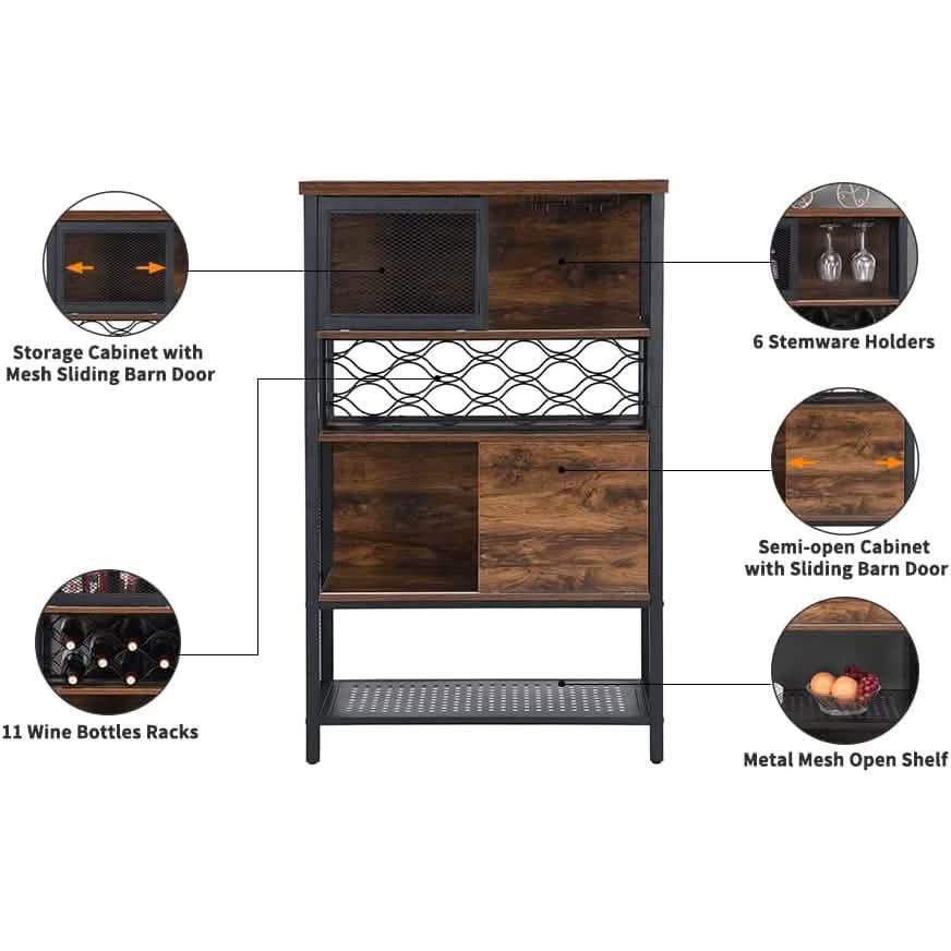 Wine Bar Cabinet for Liquor and Glasses - A-1 Thread Vault
