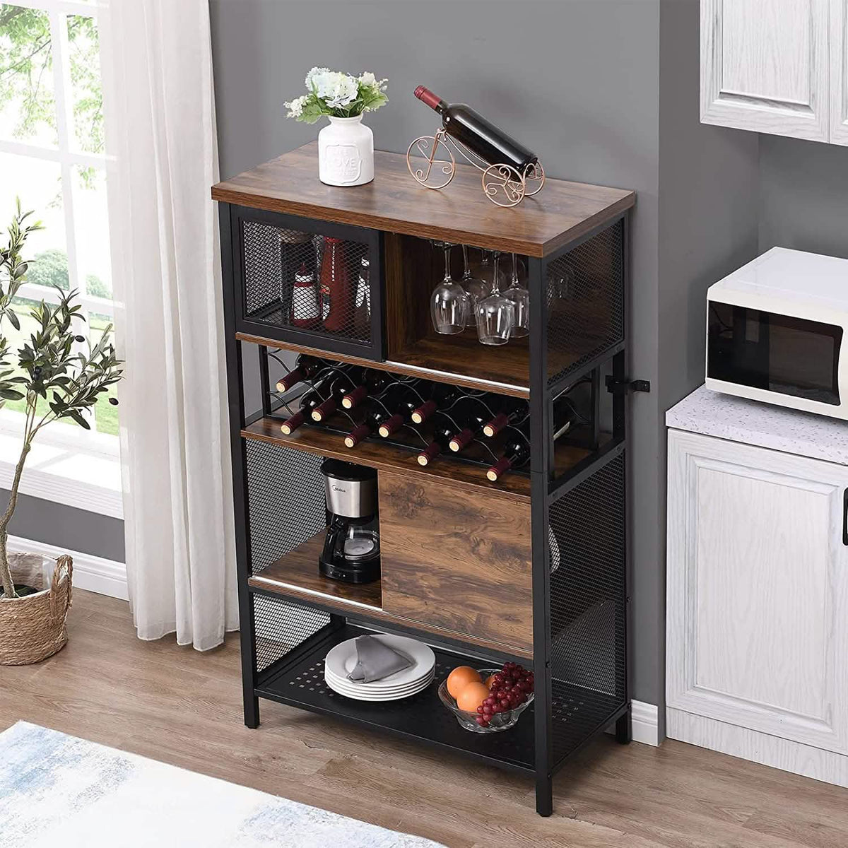 Wine Bar Cabinet for Liquor and Glasses - A-1 Thread Vault