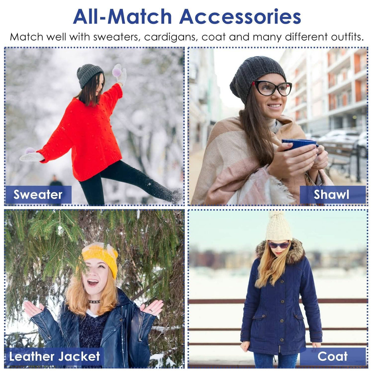 Winter Beanie Hat Scarf Set for Women - A-1 Thread Vault