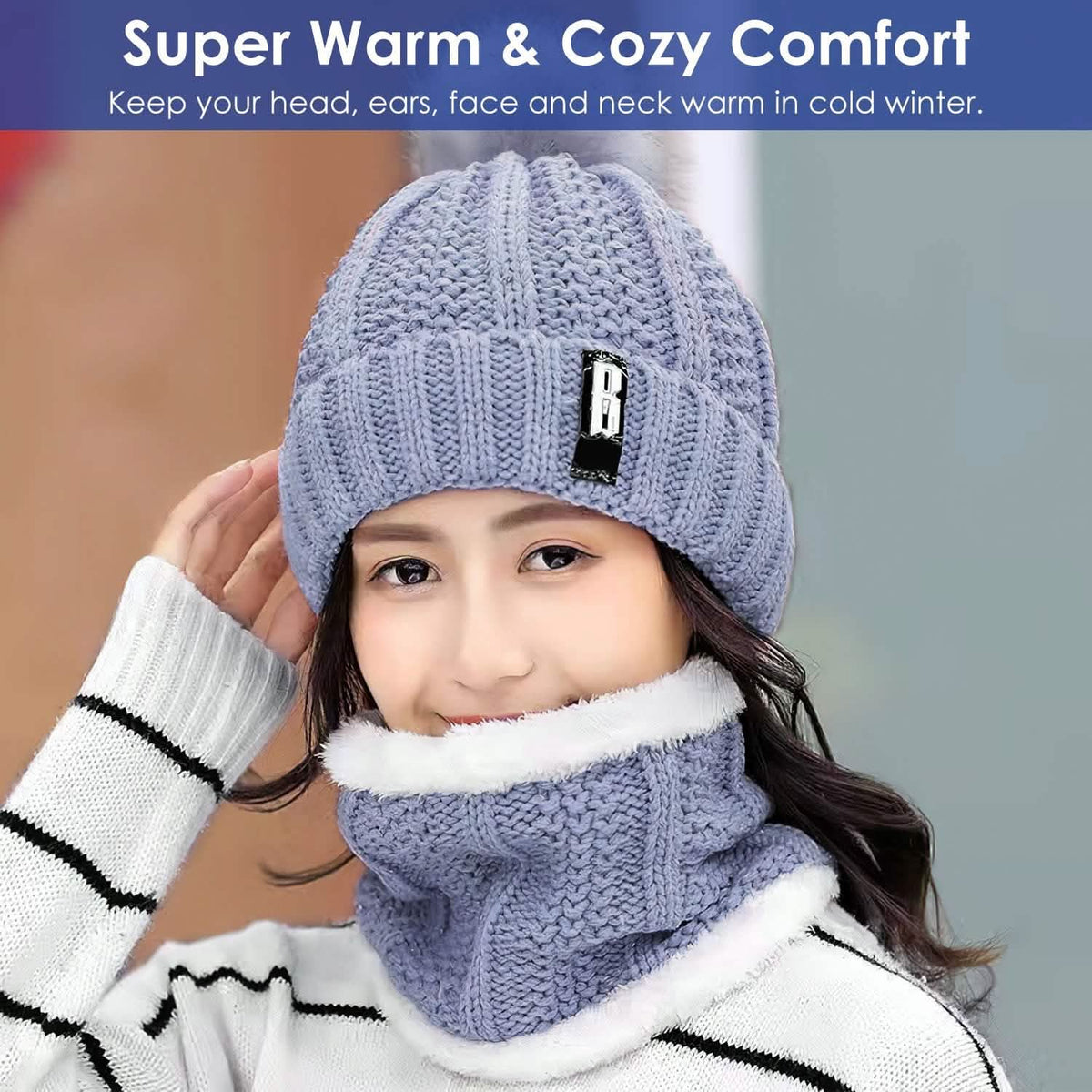 Winter Beanie Hat Scarf Set for Women - A-1 Thread Vault