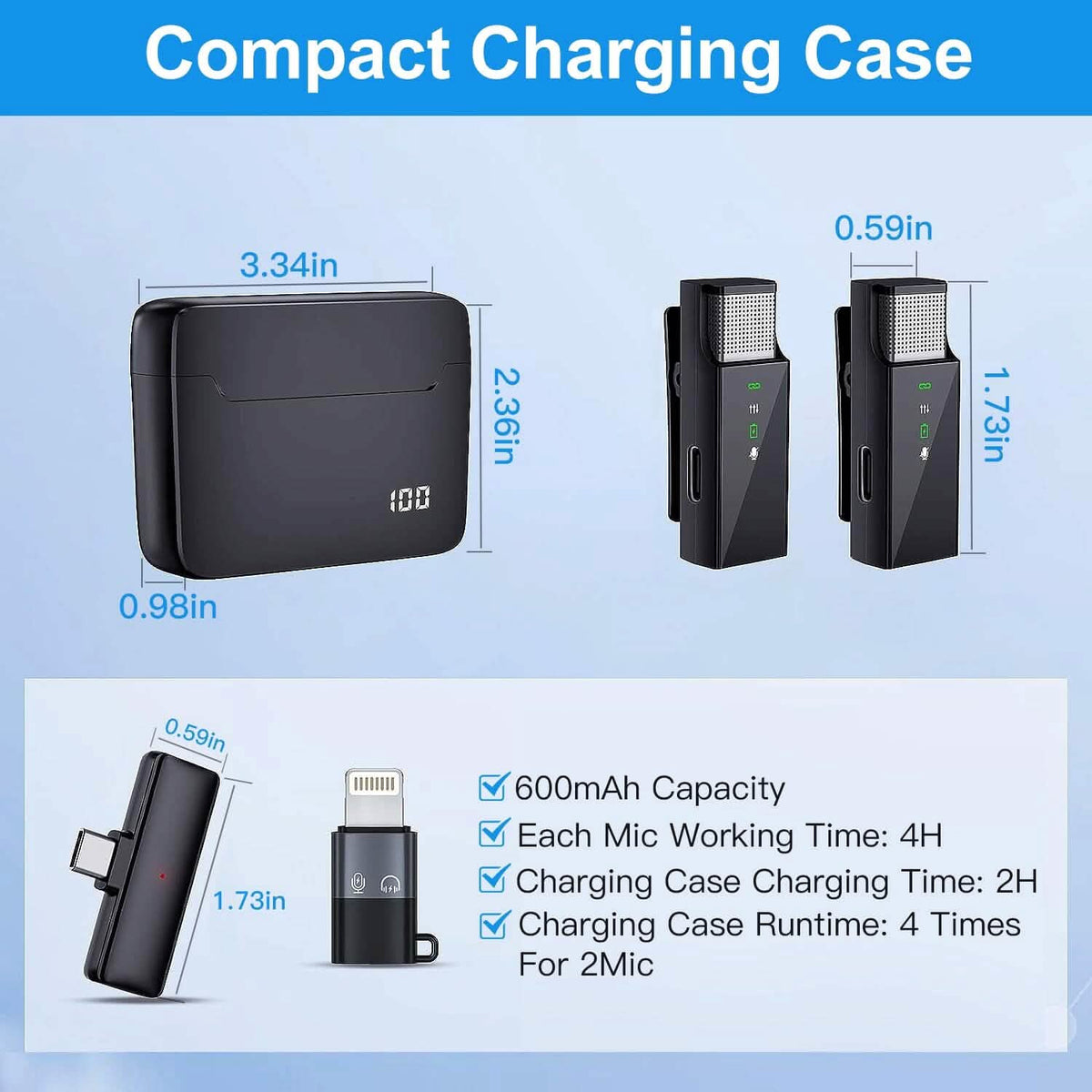 Wireless Clip On Microphone with Charging Case - A-1 Thread Vault