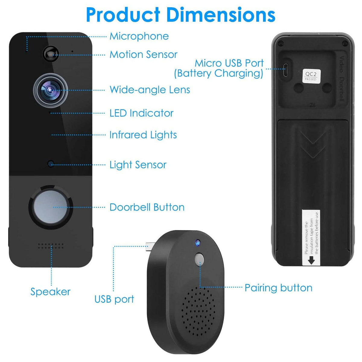 Wireless Smart Wi-Fi Video Doorbell - A-1 Thread Vault