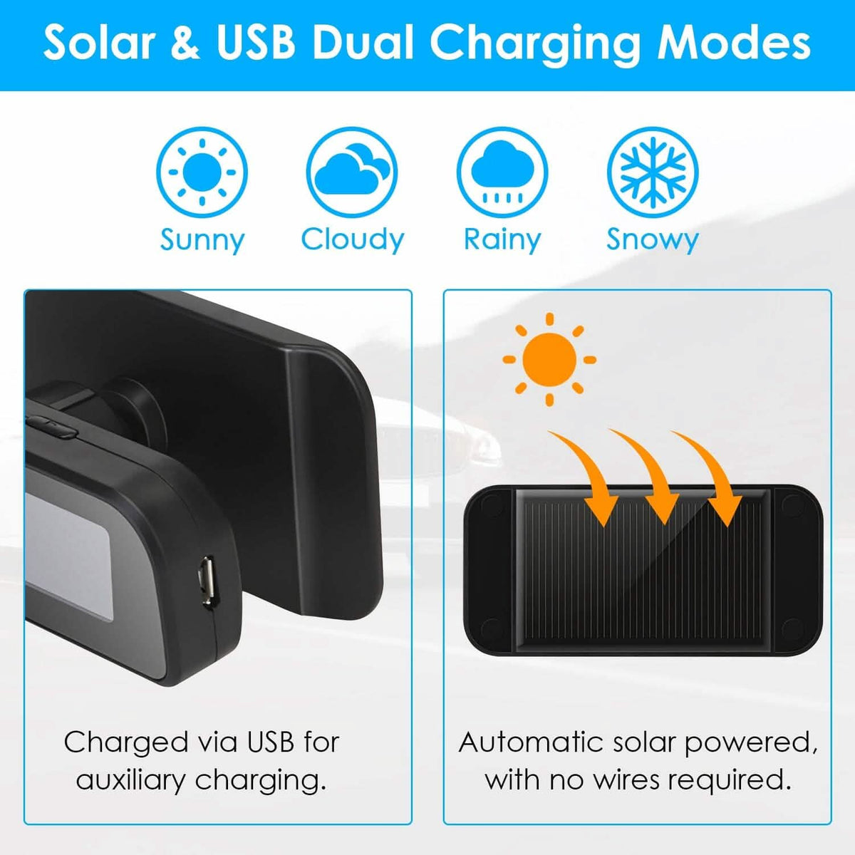 Wireless Solar Car Tire Pressure Monitoring System Auto Tire Pressure with Sensors Temperature Alarm - A-1 Thread Vault
