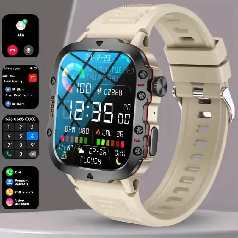 Wireless Talk Fitness AI Voice Outdoor 100+ Sports Mode Outdoor Smart Watch - A-1 Thread Vault