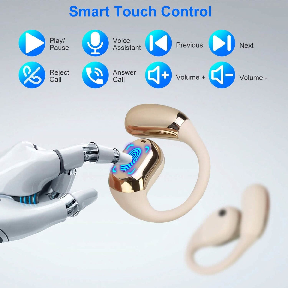 Wireless V5.4 Open Ear Earbuds with Earhook LED Display Charging Case - A-1 Thread Vault