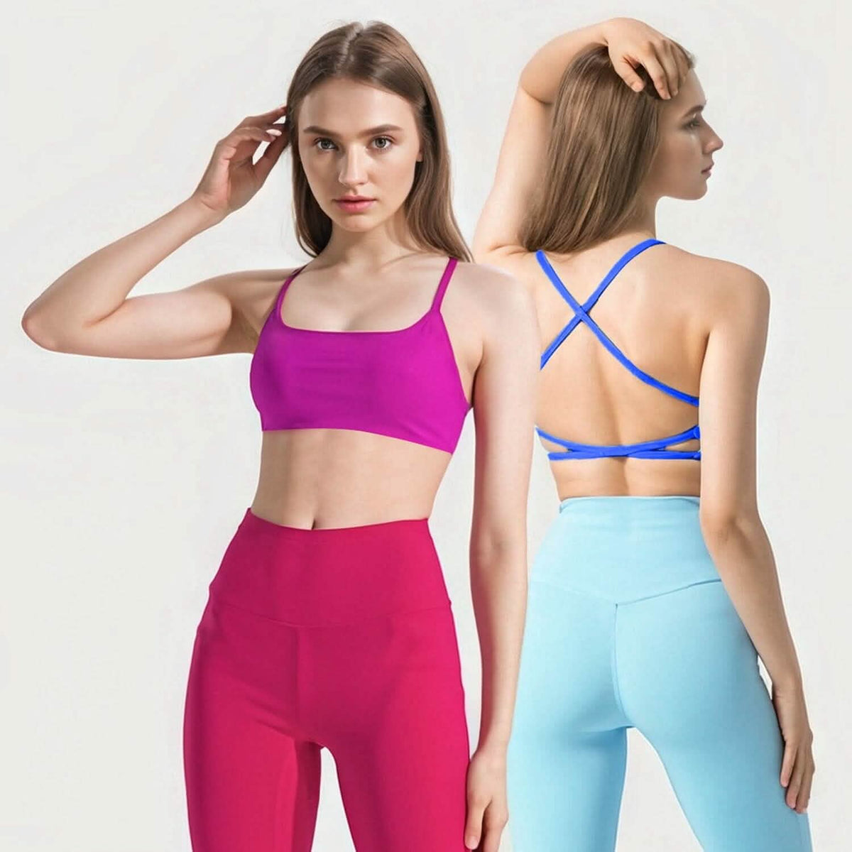 Women Cross Back Sport Bras Padded with Removable Pads Thin Straps - A-1 Thread Vault
