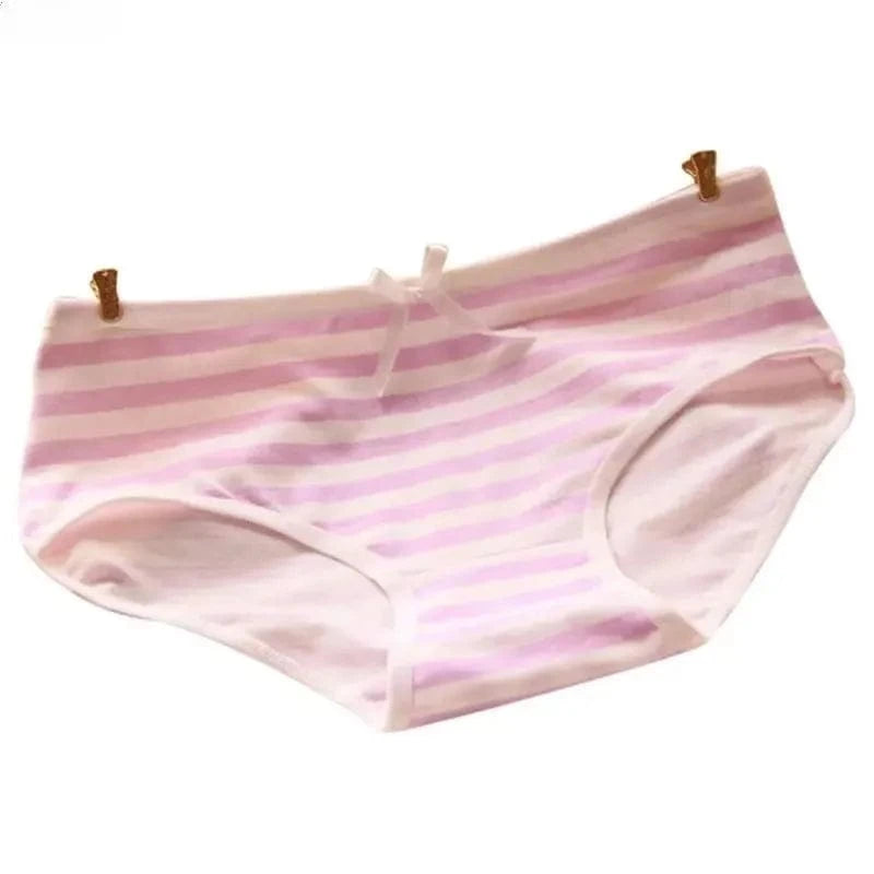 Women Cute Sexy Underwear Panties Stripes Navy Bowknot Tanga Lovely Women Panties Cotton Briefs - A-1 Thread Vault