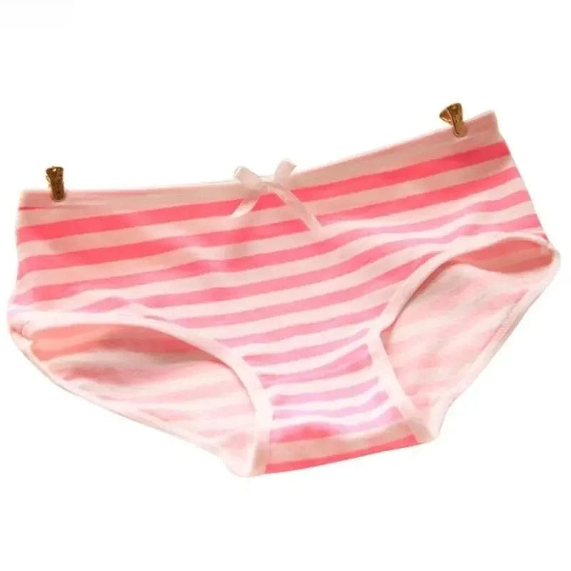 Women Cute Sexy Underwear Panties Stripes Navy Bowknot Tanga Lovely Women Panties Cotton Briefs - A-1 Thread Vault