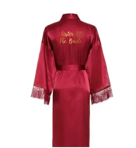 Women Long robe Satin Robe Bridal Robe Bridesmaid Robes Lace Robe Wedding Robe Sleepwear Bathrobe Dressing Long Gowns - A-1 Thread Vault