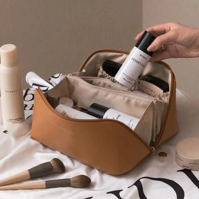 Women Makeup Organizer Toiletry Leather Bag - A-1 Thread Vault