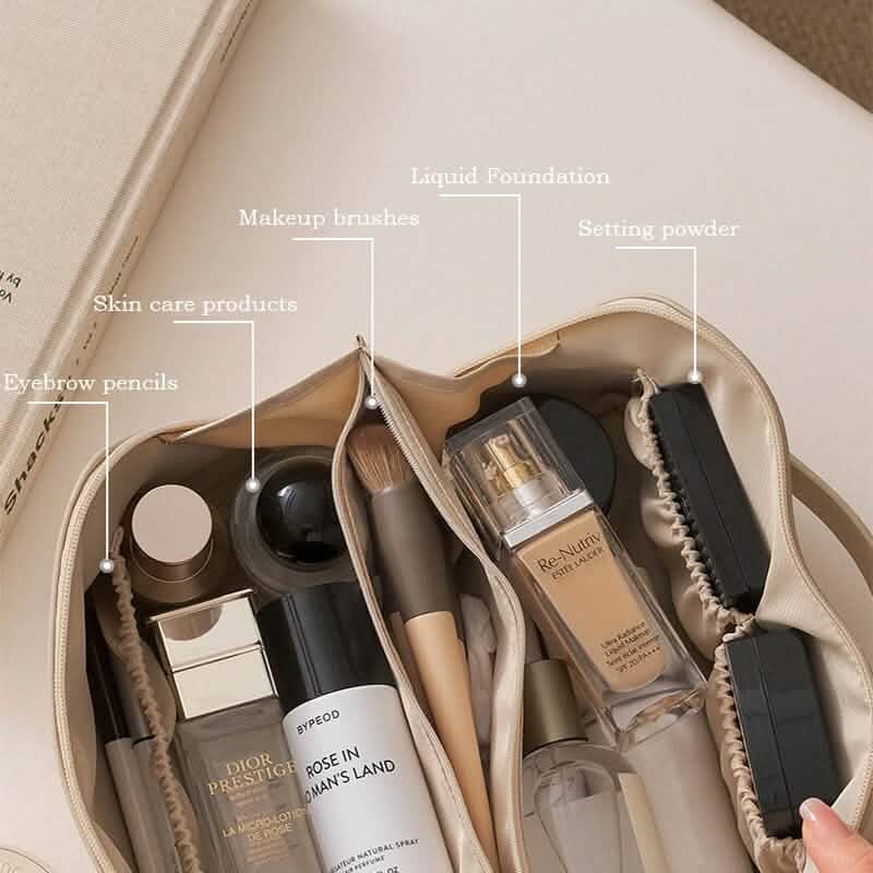 Women Makeup Organizer Toiletry Leather Bag - A-1 Thread Vault
