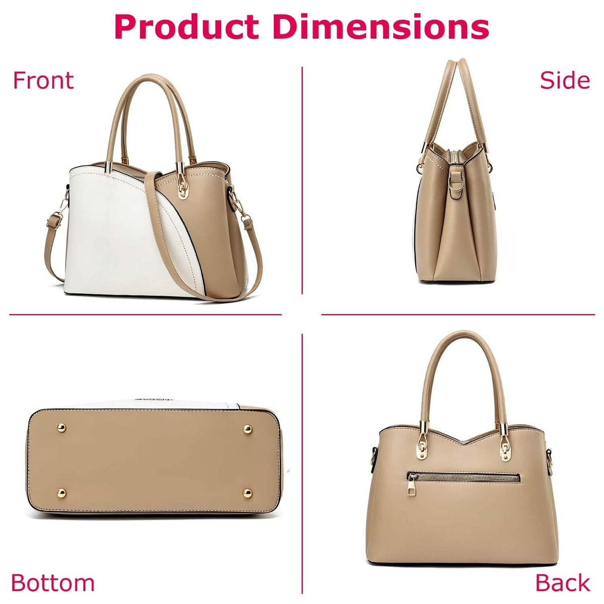 Women Medium Sized Leather Satchel Crossbody Bag with Stylish Stitching Detachable Strap - A-1 Thread Vault