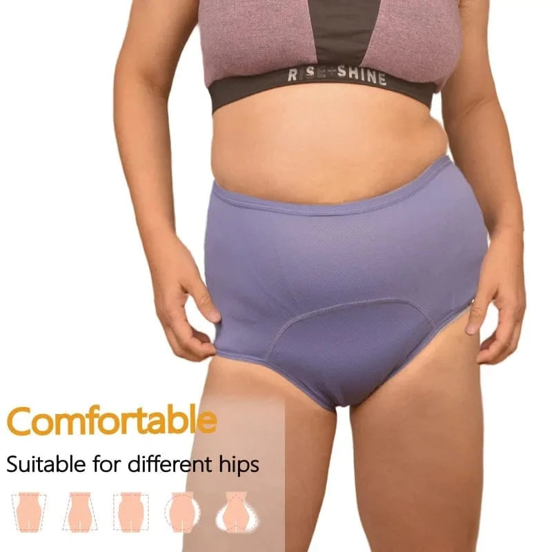 Women Plus size 8xl Leak Proof Menstrual Panties110 kg High Waist FemaleUnderwear Breathable Waterproof Briefs Heavy Flow 8XL - A-1 Thread Vault