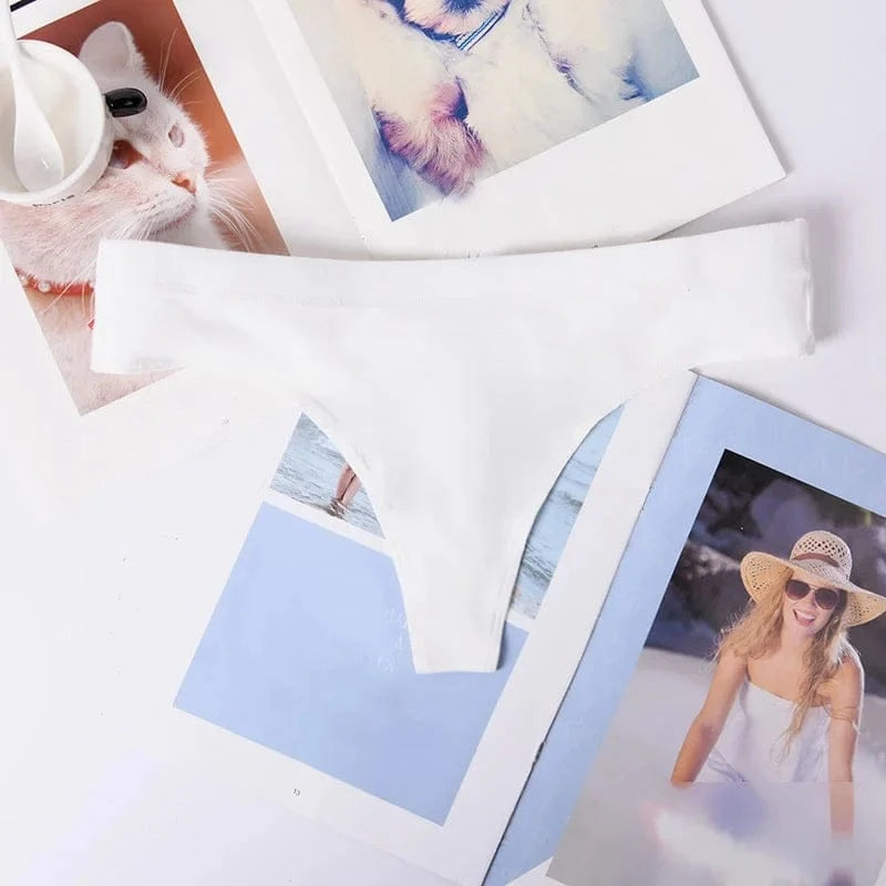 Women ruffles Underwear Invisible Seamless T Panties G-String Female Sexy Thongs Intimates Lingerie Ladies Briefs 1pcs abc01 - A-1 Thread Vault