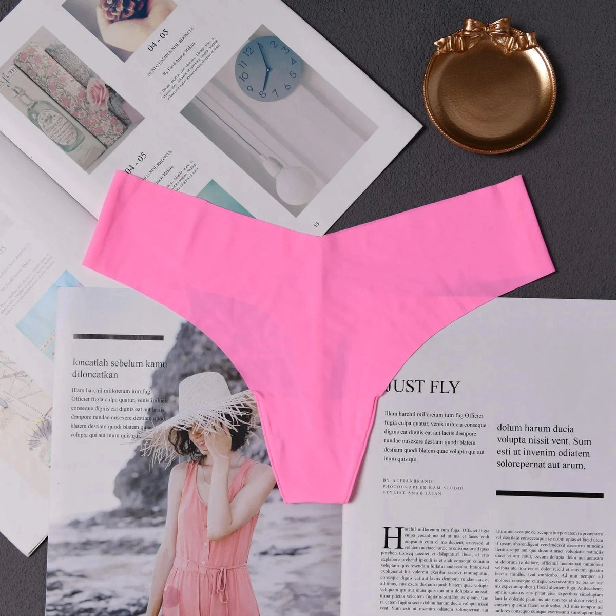 Women ruffles Underwear Invisible Seamless T Panties G-String Female Sexy Thongs Intimates Lingerie Ladies Briefs 1pcs abc01 - A-1 Thread Vault