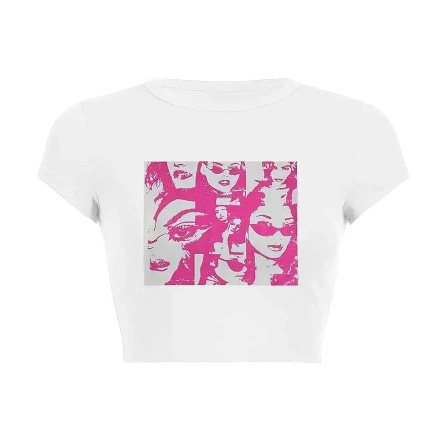 Women’s Assorted Graphic Short Sleeve Crop Tee - A-1 Thread Vault