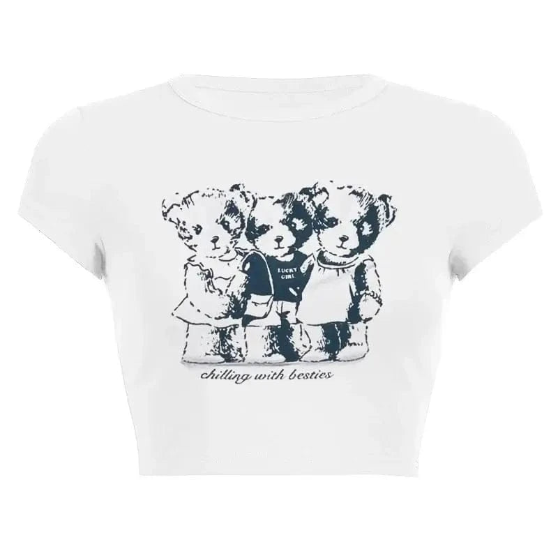 Women’s Assorted Graphic Short Sleeve Crop Tee - A-1 Thread Vault
