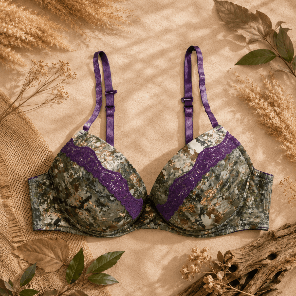 Women's Camo Padded Bra - Shape Shift Hunting Lingerie - Wilderness Dreams - A-1 Thread Vault