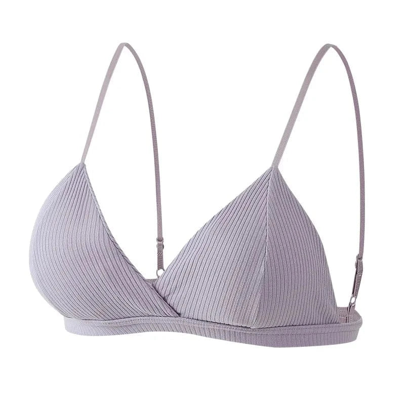 Women's Cotton Push-Up Bralette Solid Color Bras Seamless Wire-Free Brassiere Sexy Lingerie Simple Underwear for Female Girls - A-1 Thread Vault