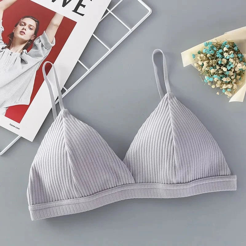 Women's Cotton Push-Up Bralette Solid Color Bras Seamless Wire-Free Brassiere Sexy Lingerie Simple Underwear for Female Girls - A-1 Thread Vault