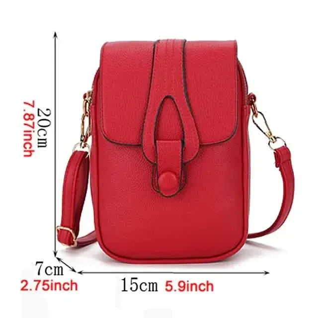 Women's Crossbody Leather Solid Color Plain Bag Wallet - A-1 Thread Vault