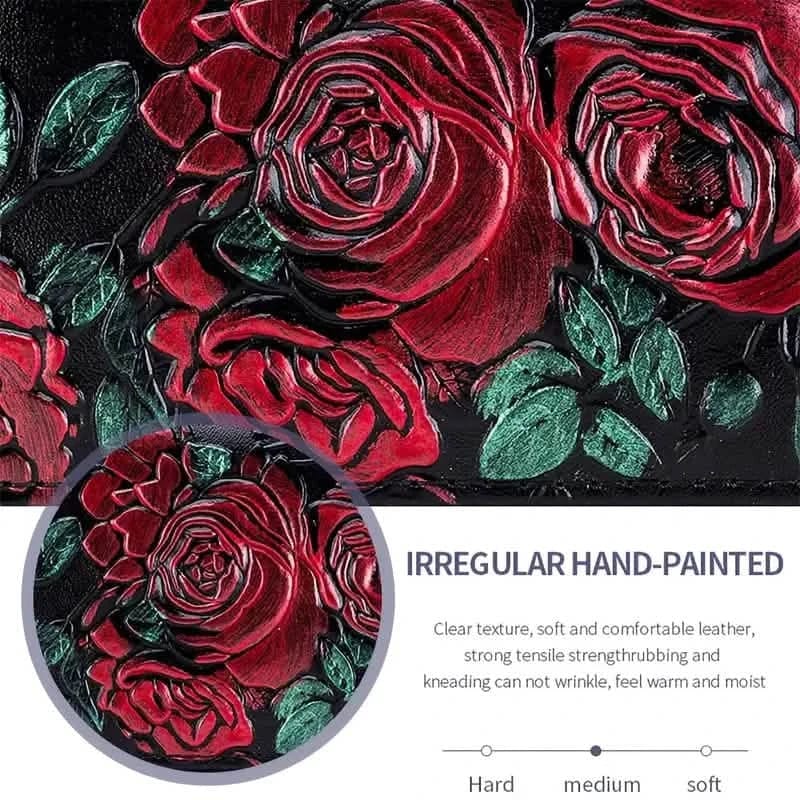 Women's Floral Faux Leather Double Zipper Card Holder and Coin Purse - A-1 Thread Vault