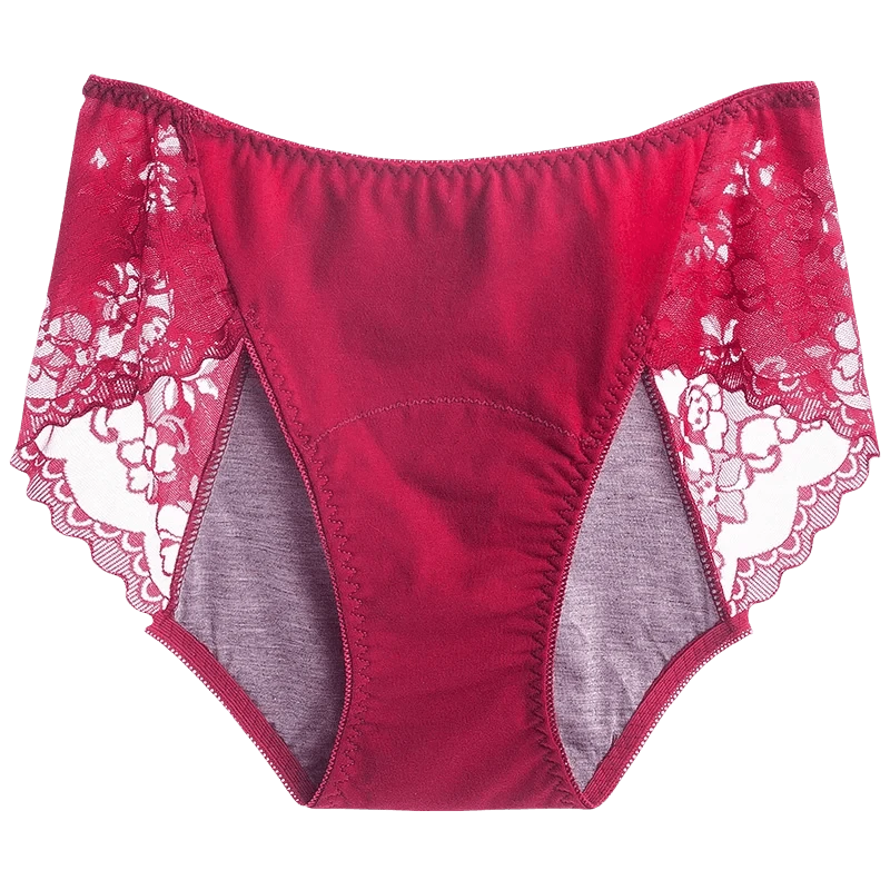 Women's Leak Proof Menstrual Panties lace Breathable SexysWaterproof Mid Waist Physiological Period Seamless Underwear - A-1 Thread Vault
