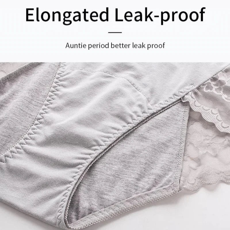 Women's Leak Proof Menstrual Panties lace Breathable SexysWaterproof Mid Waist Physiological Period Seamless Underwear - A-1 Thread Vault
