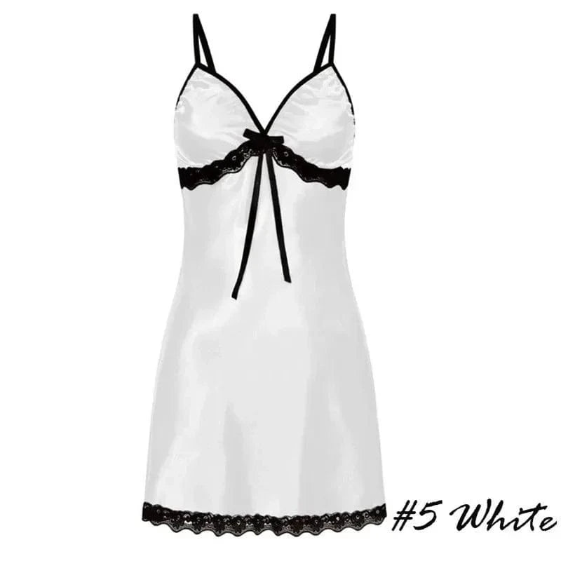 Women's Nightgown Sexy Sleepwear Silk Satin Nightwear Slip Dress Sleeveless Pajamas Sleepwear Plus Size Nightwear Comfortable - A-1 Thread Vault