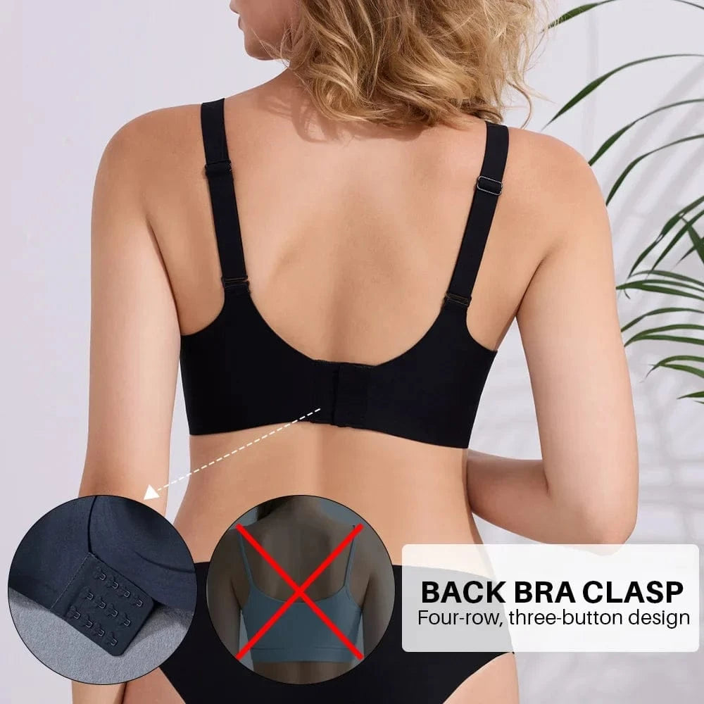 Women's Seamless Bras Ladies Thin Style Soft Removeable Pads Bra Wireless Underwear Comfortable Lingerie 3 Rows Adjustable Strap - A-1 Thread Vault