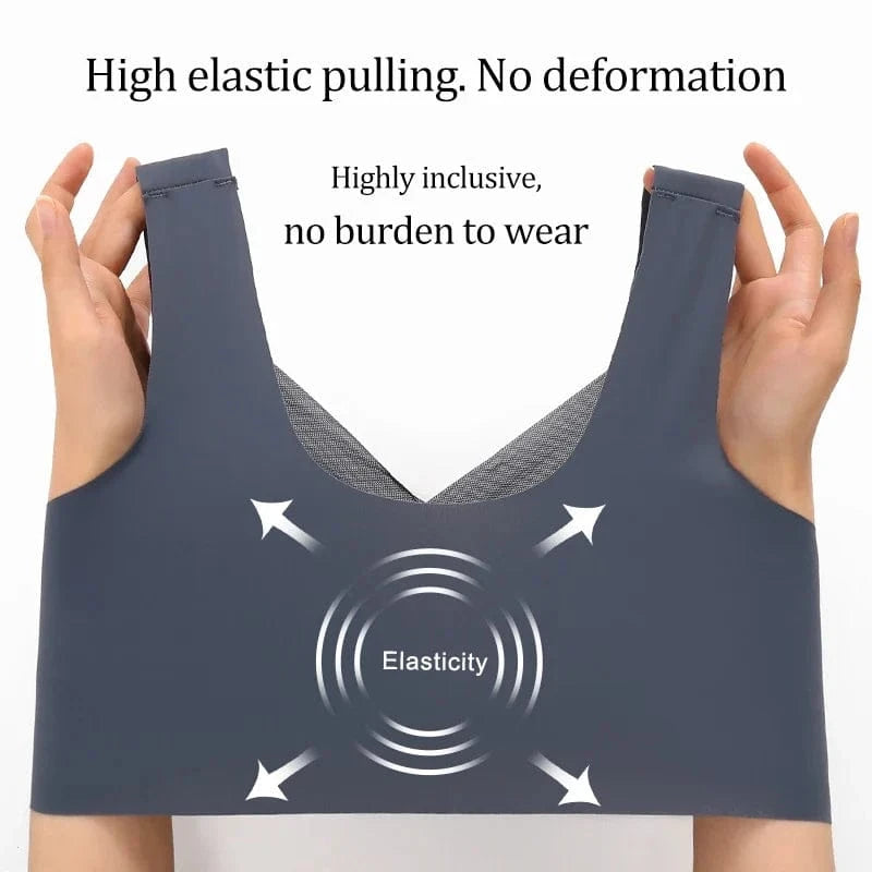 Women Seamless Plus Size Bras Sexy Patchwork Lace Top Push Up Sports Brassiere Female Backless Fitness Sleep Vest Bralette New - A-1 Thread Vault
