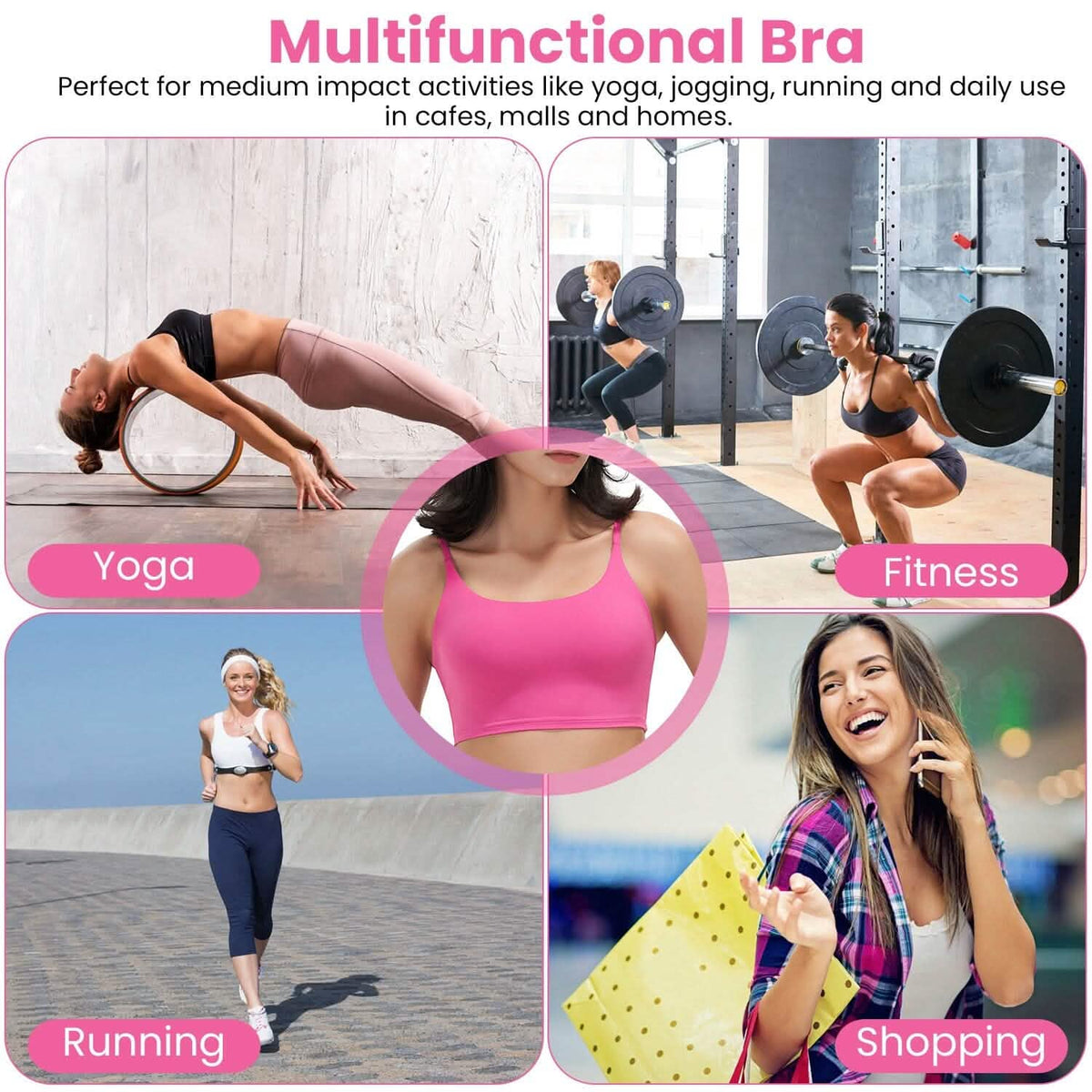 Women Strap Sport Bras Padded Strappy Tank Tops - A-1 Thread Vault