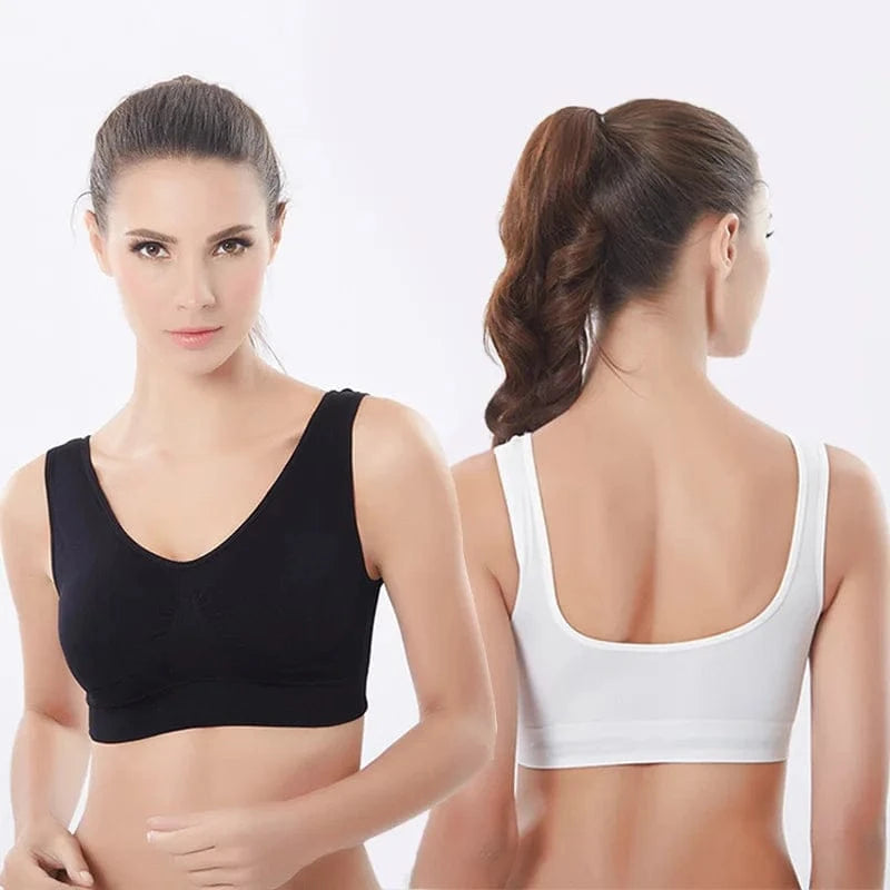 Women Wireless Sports Bra Fitness Running Vest Gym Workout Underwear Padded Tops Bralette Breathable Brassiere Push Up Bras - A-1 Thread Vault