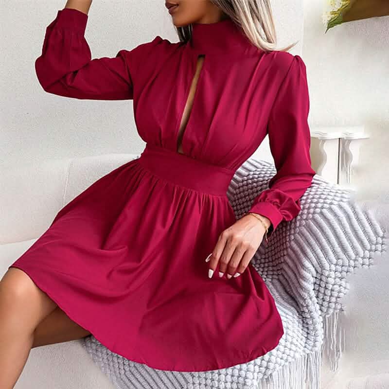 Women's A Line Turtleneck Mini Dress - A-1 Thread Vault