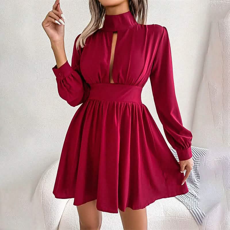 Women's A Line Turtleneck Mini Dress - A-1 Thread Vault