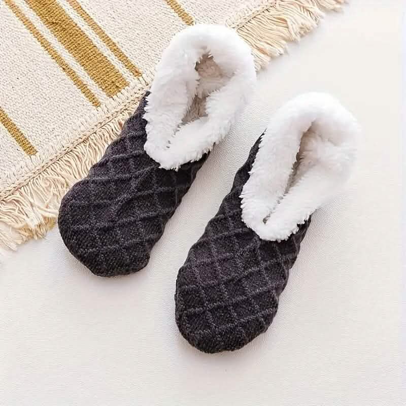 Women's Autumn Winter Plush Lined Indoor Low Cut Socks - A-1 Thread Vault
