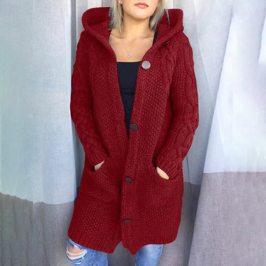 Women's Cardigan Pocket Chunky Long Sleeve Sweater - A-1 Thread Vault