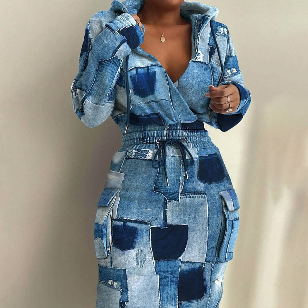 Women's Casual Long Sleeve Sweatshirt Dress - A-1 Thread Vault