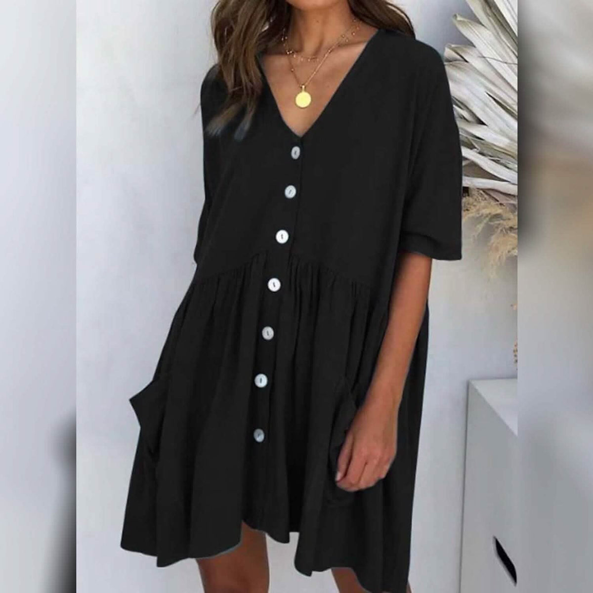 Women's Casual Ruched Loose Fit Dress - A-1 Thread Vault