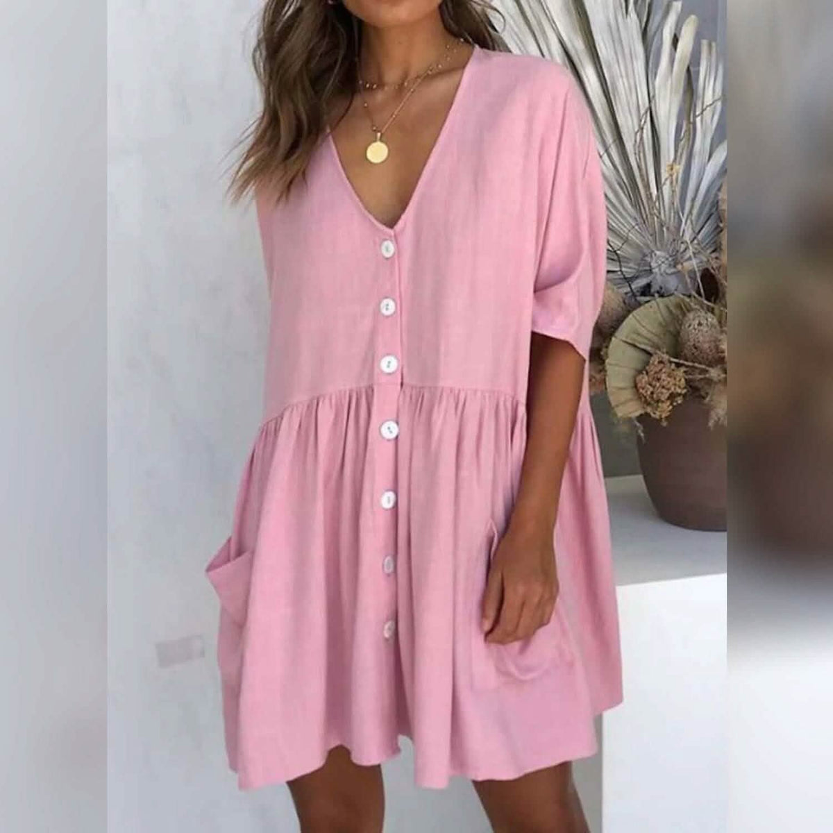 Women's Casual Ruched Loose Fit Dress - A-1 Thread Vault
