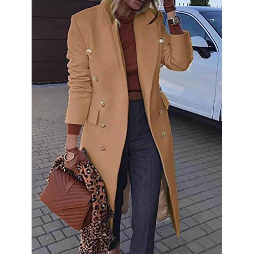 Women's Coat Regular Fit Warm Casual Jacket Long Sleeve Solid Color - A-1 Thread Vault