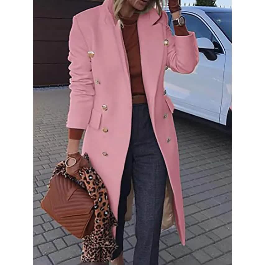 Women's Coat Regular Fit Warm Casual Jacket Long Sleeve Solid Color - A-1 Thread Vault