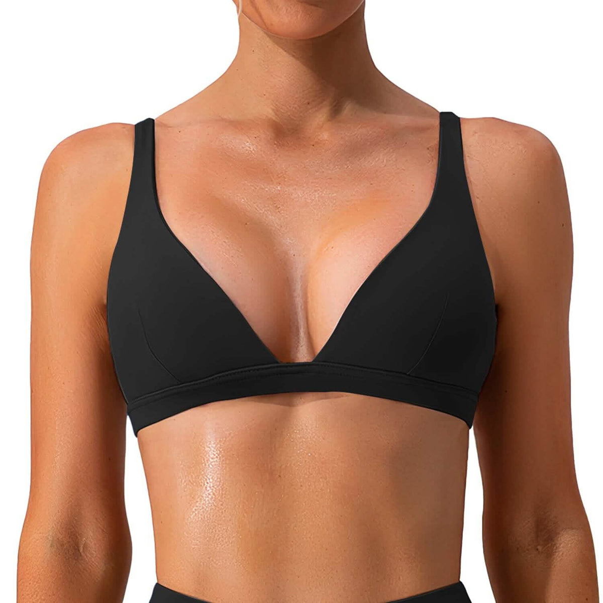 Women's Deep V-Neck U-Shaped Back Sports Bra - A-1 Thread Vault