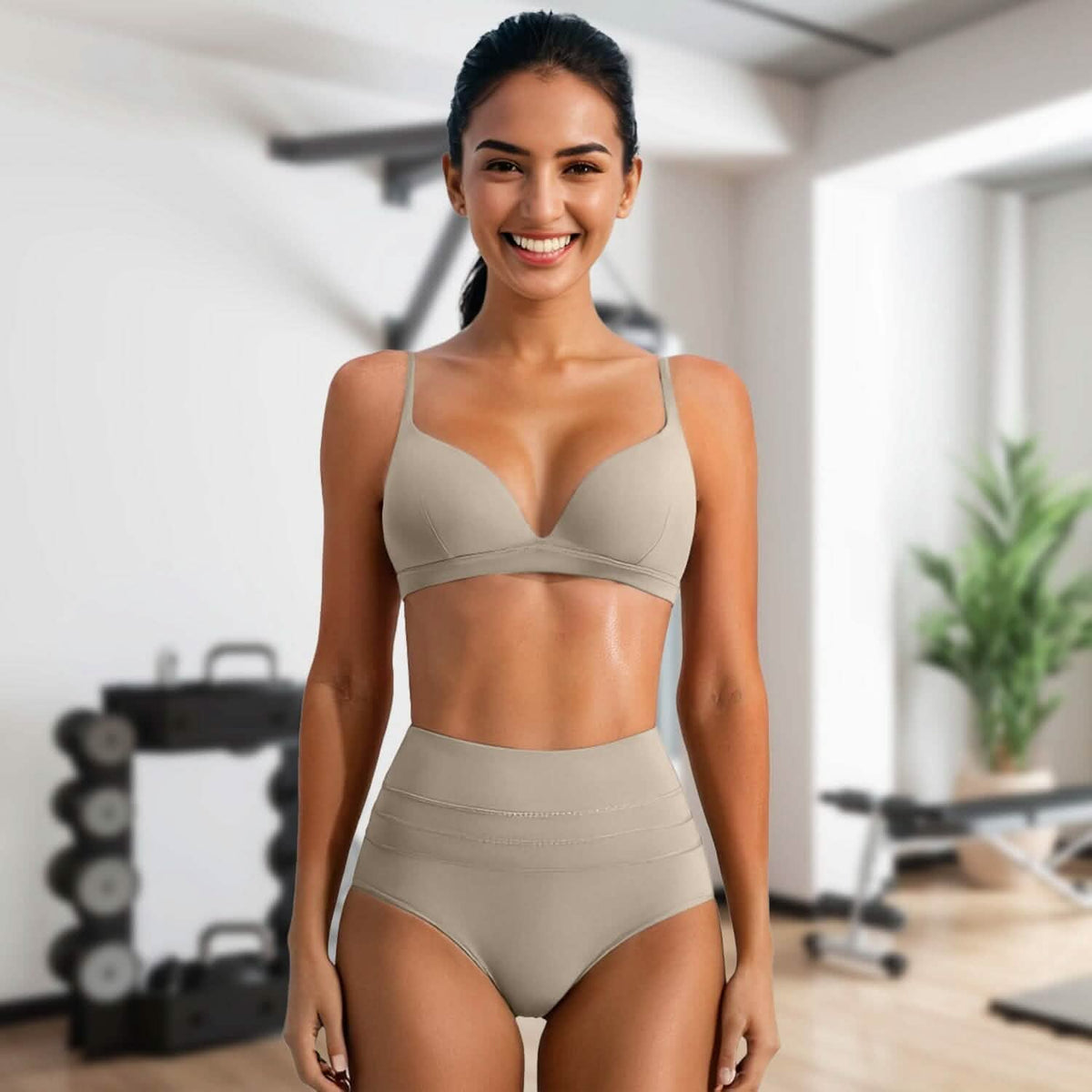 Women's Deep V-Neck U-Shaped Back Sports Bra - A-1 Thread Vault
