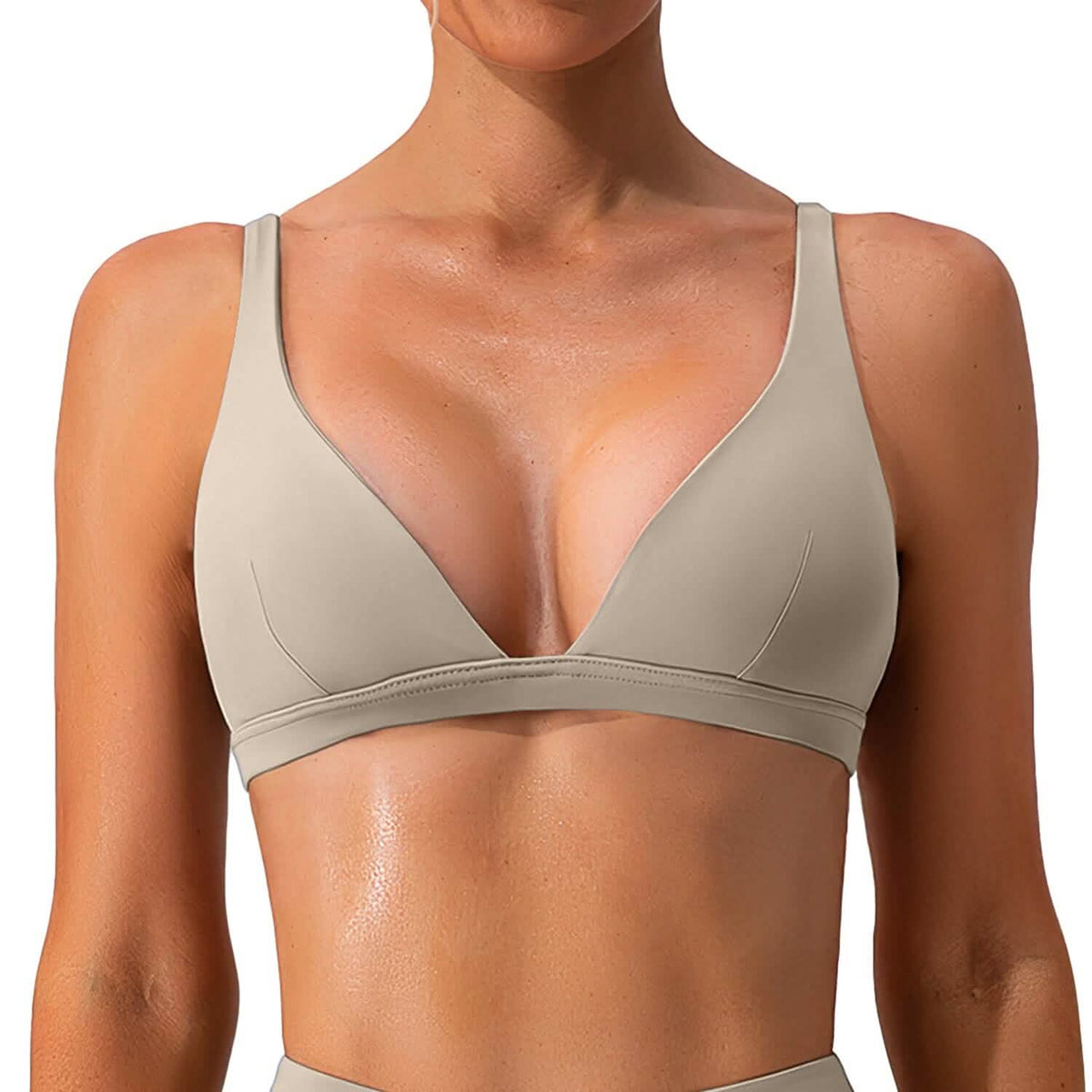 Women's Deep V-Neck U-Shaped Back Sports Bra - A-1 Thread Vault